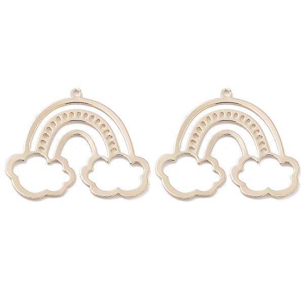 

PandaHall Brass Pendants, Rainbow Charms, Real 18K Gold Plated, 25x30x1mm, Hole: 1.2mm Brass Rainbow