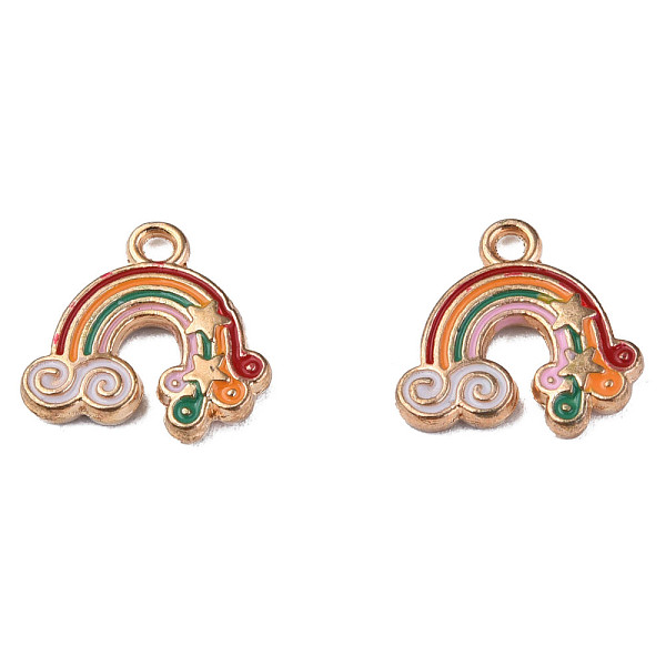 

PandaHall Alloy Enamel Charms, Cadmium Free & Lead Free, Rainbow with Star, Light Gold, Colorful, 13.5x14.5x2mm, Hole: 1.6mm Alloy+Enamel...