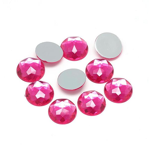 

PandaHall Acrylic Rhinestone Flat Back Cabochons, Faceted, Bottom Silver Plated, Half Round/Dome, Camellia, 25x5.5mm Acrylic Rhinestone Half..., Pink