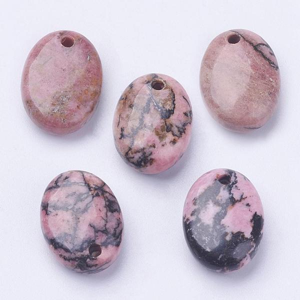 

PandaHall Natural Rhodonite Pendants, Oval, 18x13x6~7mm, Hole: 2mm Rhodonite Oval Pink