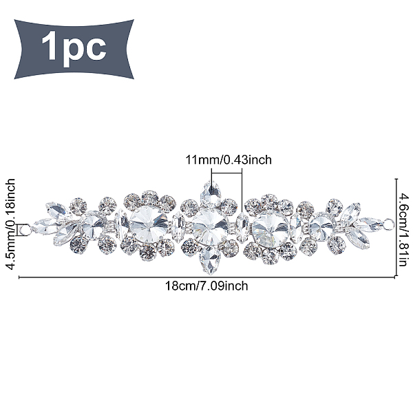 

PandaHall FINGERINSPIRE Crystal Rhinestone Applique for Dress Belt Decoration Silver Crystals Rhinestones Beaded Applique for Wedding Dress...