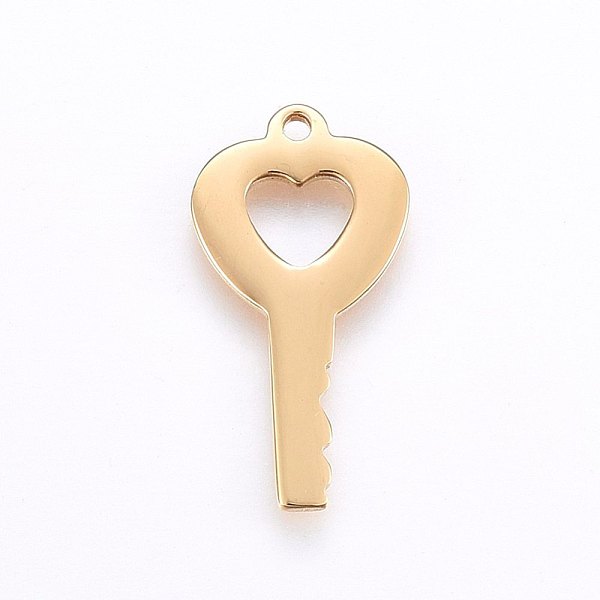 

PandaHall 304 Stainless Steel Pendants, Key, Golden, 22x11x1mm, Hole: 1.2mm 304 Stainless Steel Key