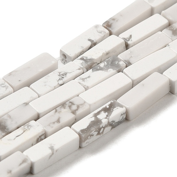 

PandaHall Synthetic Howlite Beads Strands, Rectangle, 13x4x4mm, Hole: 1.2~1.4mm, about 29pcs/strand, 18.39''~19.29''(46.7~49cm) Howlite...