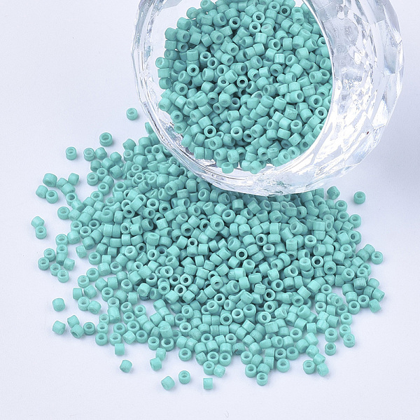 

PandaHall Baking Paint Cylinder Seed Beads, Uniform Size, Dark Turquoise, 1.5~2x1~2mm, Hole: 0.8mm, about 4000pcs/bag, about 50g/bag Glass..., Cyan