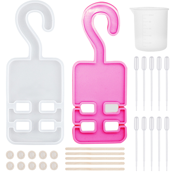

PandaHall Gorgecraft DIY Cloth Hanger Making Kits, with Silicone Molds, Silicone 100ml Measuring Cup, Plastic Transfer Pipettes, Birch..., White