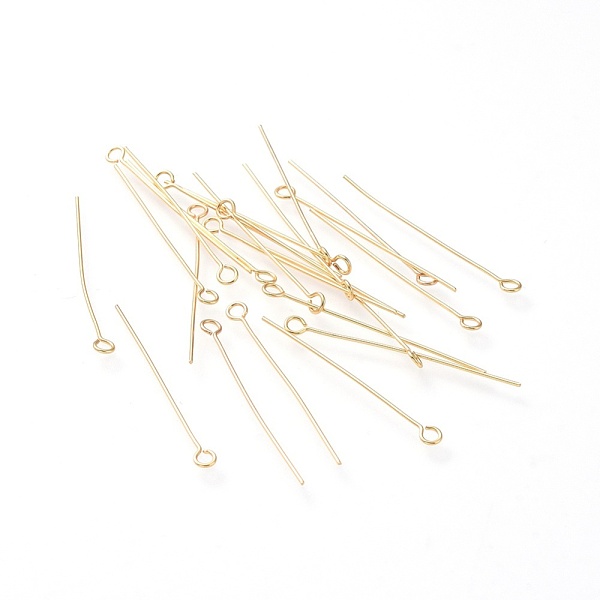 

PandaHall 304 Stainless Steel Eye Pins, Golden, 35x3mm, Hole: 1.8mm, Pin: 0.7mm 304 Stainless Steel