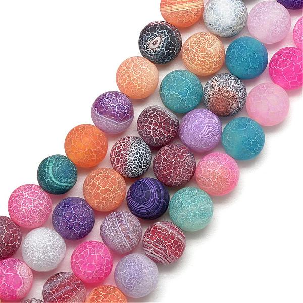 

PandaHall Natural Weathered Agate Bead Strands, Frosted, Dyed, Round, Colorful, 10~10.5mm, Hole: 1.5mm, about 37pcs/strand, 14.6 inch...