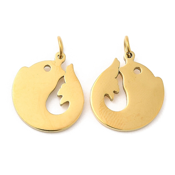 

PandaHall Vacuum Plating 304 Stainless Steel Pendants, with Jump Ring, Fish Charm, Golden, 17x15x1.4mm, Hole: 3.2mm 304 Stainless Steel Fish