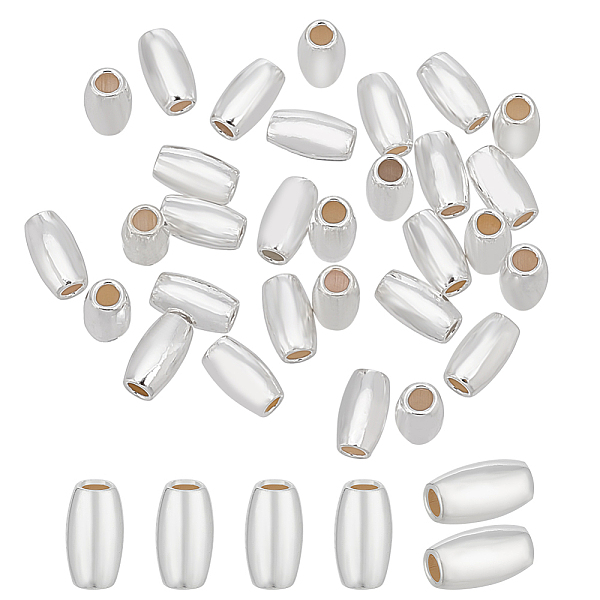 

PandaHall BENECREAT 30pcs Oval Rice Spacer Beads 925 Sterling Silver 5.5mm Small Seamless Oval Rice Spacer Beads Bright Metal Bead for DIY...