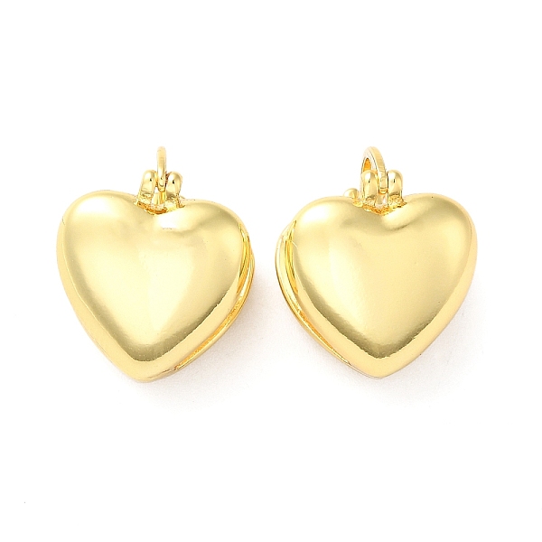 Brass Heart Hoop Earrings For Women