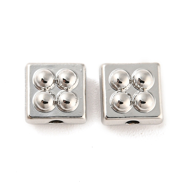 

PandaHall Rack Plating Alloy Beads, Cadmium Free & Nickel Free & Lead Free, Building Block, Platinum, 8x8x5mm, Hole: 1.6mm Alloy Square