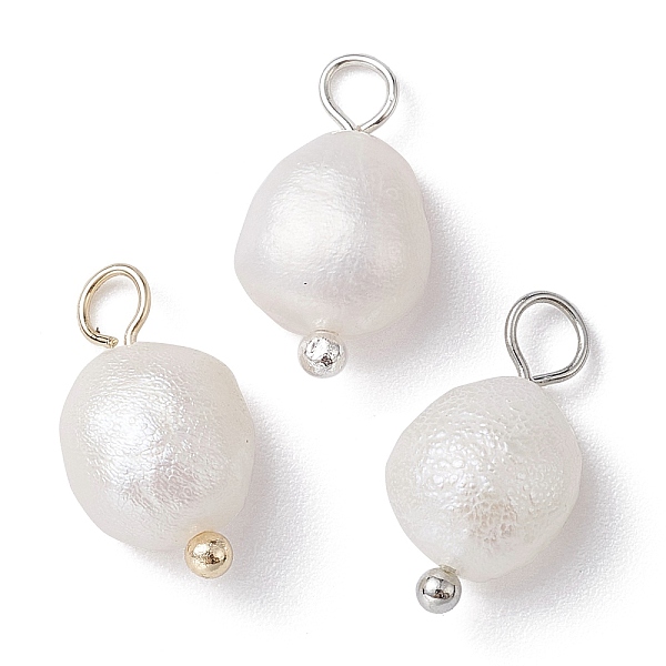 

PandaHall 3Pcs 3 Colors Natural Pearl Potato Charms, with Brass Loops, Mixed Color, 13~15x6~8x6mm, Hole: 2.8mm, 1pc/color Pearl Potato