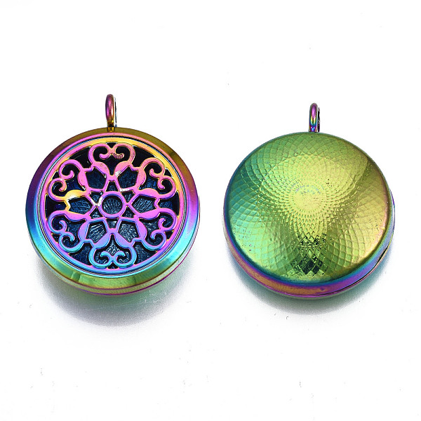 

PandaHall Rack Plating Alloy Locket Pendants, Diffuser Locket, with Magnetic, Cadmium Free & Nickel Free & Lead Free, Flat Round with Flower...
