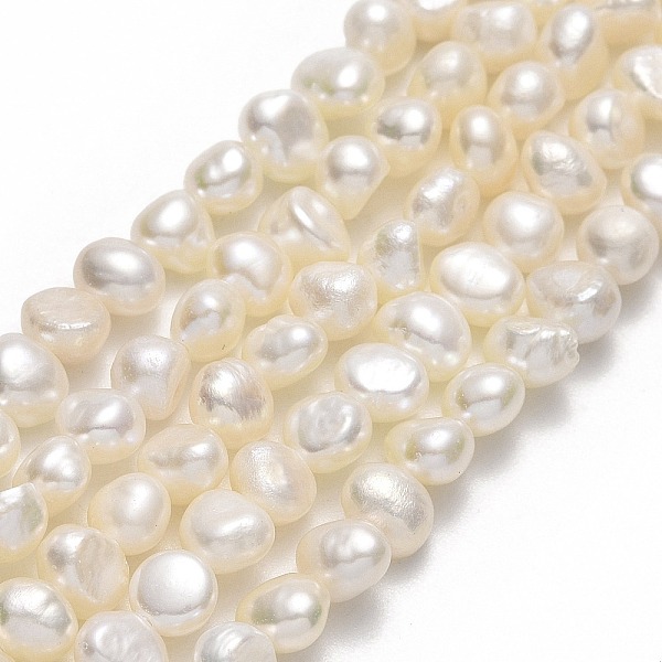 

PandaHall Natural Cultured Freshwater Pearl Beads Strands, Two Sides Polished, Linen, 4.5x4~4.5x3.5~4.5mm, Hole: 0.7mm, about 83pcs/strand..., Brown