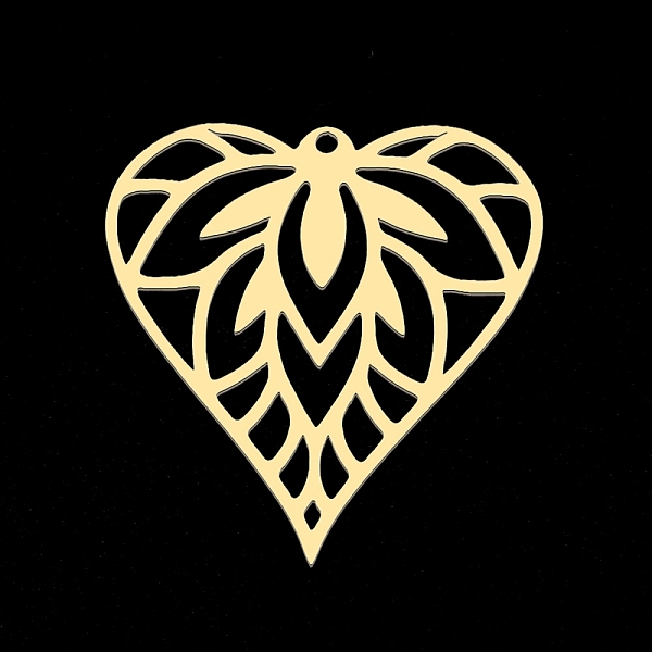 

PandaHall 201 Stainless Steel Pendants, Laser Cut, Heart, Golden, 30.5x28.5x1mm, Hole: 1.4mm 201 Stainless Steel Heart