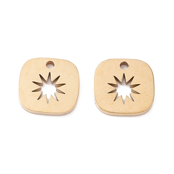 

PandaHall Ion Plating(IP) 316 Surgical Stainless Steel Charms, Square with Sun, Real 24K Gold Plated, 8x8x1mm, Hole: 1mm 316 Surgical...