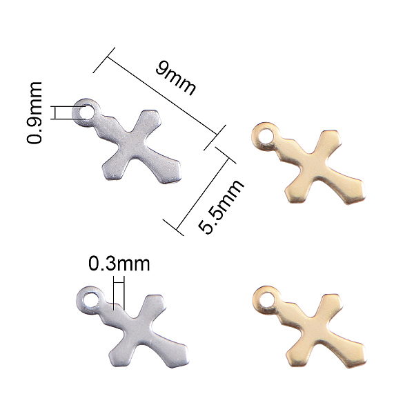 100 Stück 2 Farben 304 Edelstahl Charms