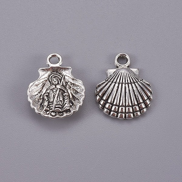 

PandaHall Tibetan Style Alloy Pendants, Scallop/Shell with Human, Cadmium Free & Lead Free, Antique Silver, 18x14x3mm, Hole: 2mm Alloy Shell...
