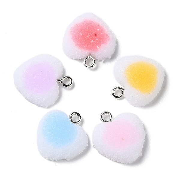 

PandaHall Opaque Resin Pendants, Druzy Heart Charms with Platinum Plated Iron Loops, Mixed Color, 18.5x17x7mm, Hole: 2mm Iron+Resin Heart..., Multicolor