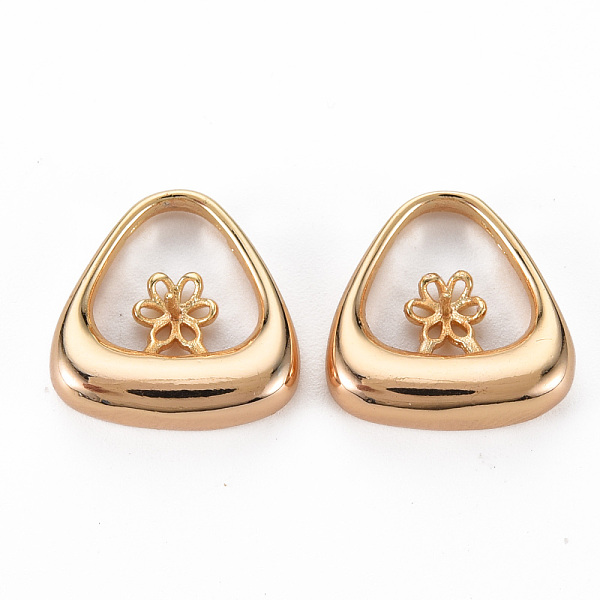 

PandaHall Brass Peg Bails Pendants, for Half Drilled Bead, Nickel Free, Triangle, Real 18K Gold Plated, 15x15x4mm, Hole: 1.5x1mm, Pin: 1mm...