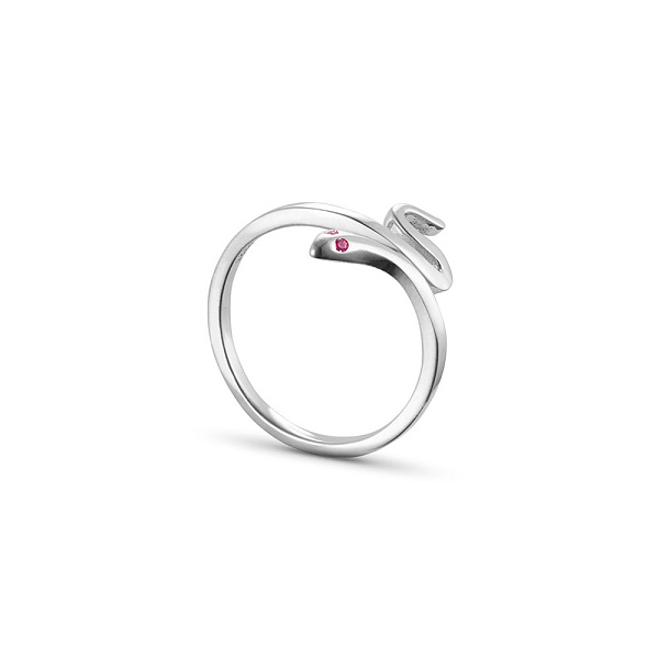 

PandaHall SHEGRACE Stylish 925 Sterling Silver Cuff Rings, Open Rings, Snake with Mauve AAA Zircon, Silver, US Size 4 1/4(15mm) Sterling..., Purple