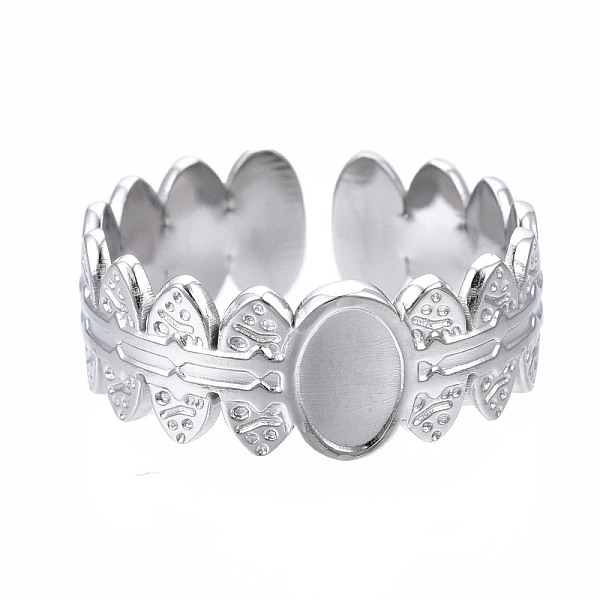 

PandaHall 304 Stainless Steel Oval Wrap Open Cuff Ring, Chunky Ring for Women, Stainless Steel Color, US Size 6 3/4(17.1mm) 304 Stainless...