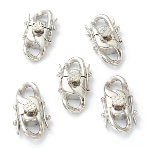 

PandaHall 304 Stainless Steel Twister Clasps, Stainless Steel Color, 30x17.5x8mm, Hole: 5x5mm 304 Stainless Steel