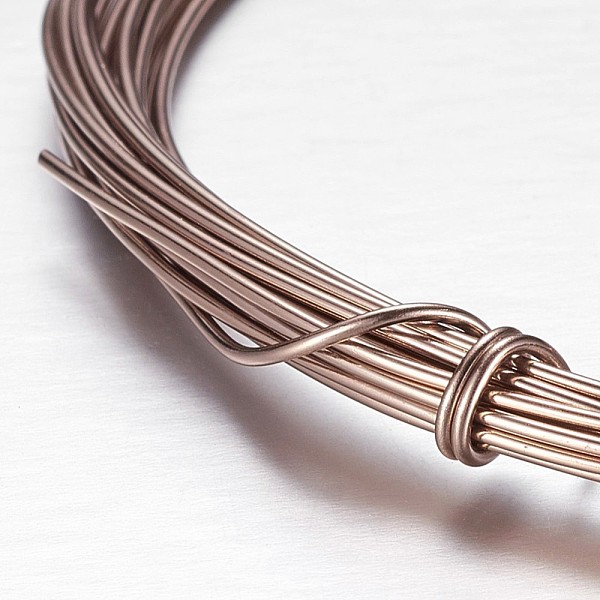 

PandaHall Round Aluminum Wire, Bendable Metal Craft Wire, for Beading Jewelry Craft Making, Camel, 10 Gauge, 2.5mm, 10m/roll(32.8 Feet/roll)..., Brown