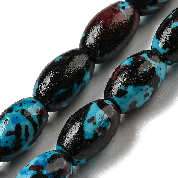 

PandaHall Spray Painted Synthetic Turquoise Beads Strands, Oval, Black, 8.5x5.5mm, Hole: 1.2mm, about 50pcs/strand, 16.73''(42.5cm)...