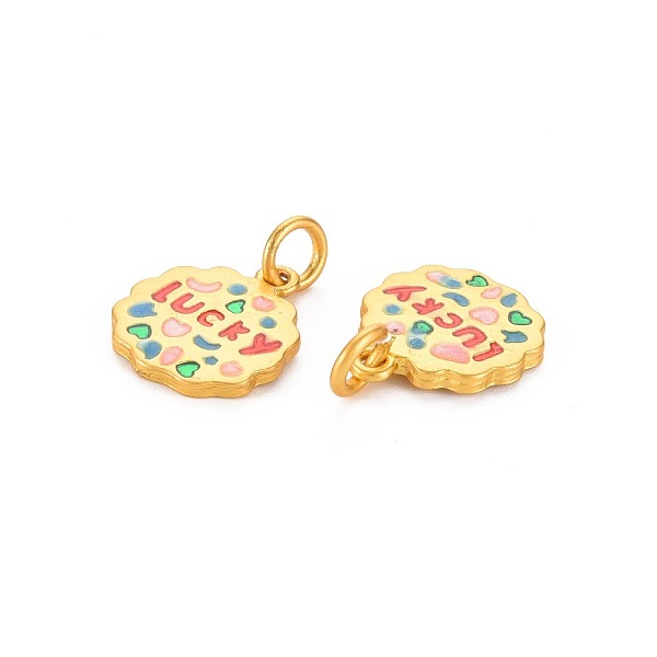 

PandaHall Rack Plating Alloy Enamel Pendants, Long-Lasting Plated, Matte Style, Cadmium Free & Nickel Free & Lead Free, with Jump Rings..., Pink