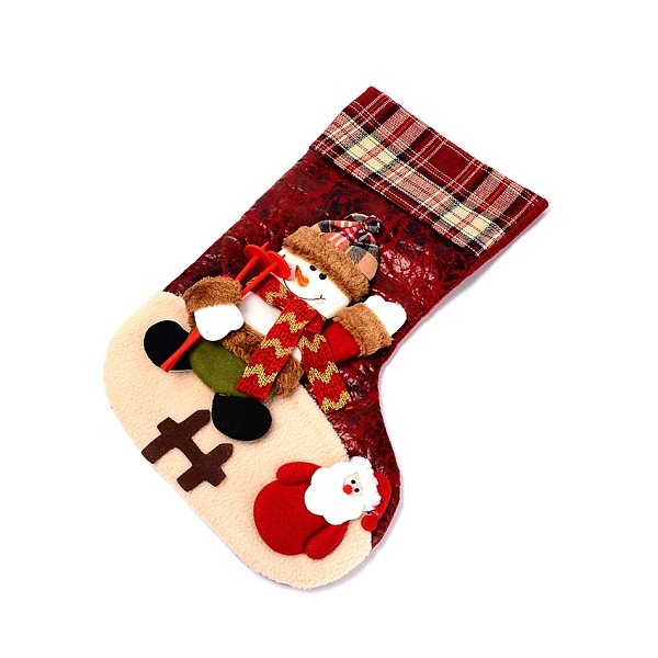 

PandaHall Christmas Socks Gift Bags, for Christmas Decorations, Snowman, Colorful, 470x290x33mm Fibre Christmas Socking