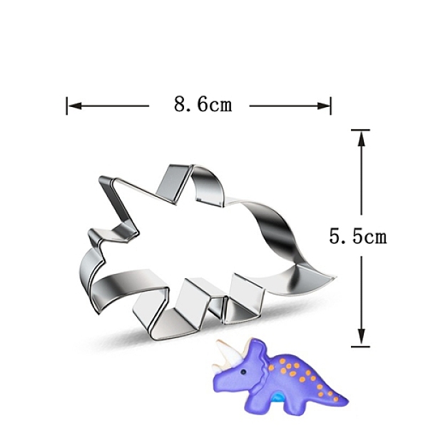 

PandaHall DIY 430 Stainless Steel Dinosaur-shaped Cutter Candlestick Candle Molds, Fondant Biscuit Cookie Cutting Mould, Stainless Steel...