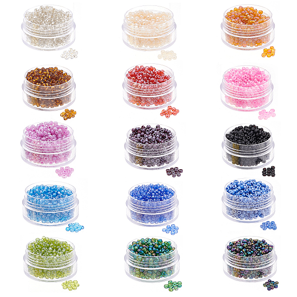 

PandaHall 8/0 Glass Seed Beads, Trans. Colours Lustered & Silver Lined & Opaque Colors Lustered & Transparent Colours Rainbow & Ceylon &..., Multicolor