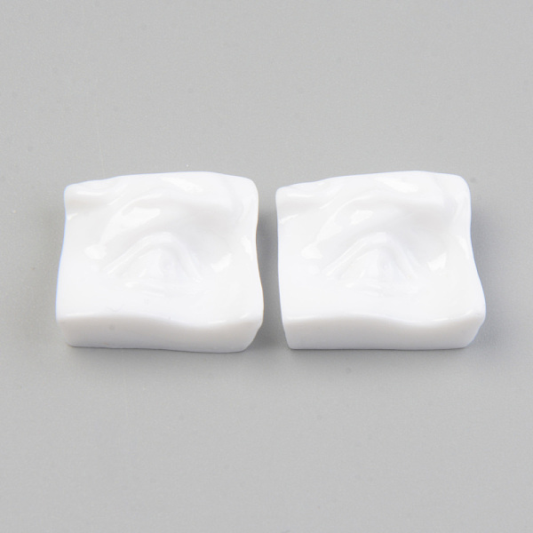 

PandaHall Resin Cabochons, Irregular Cuboid, White, 17x20x8.5mm Resin Cuboid White
