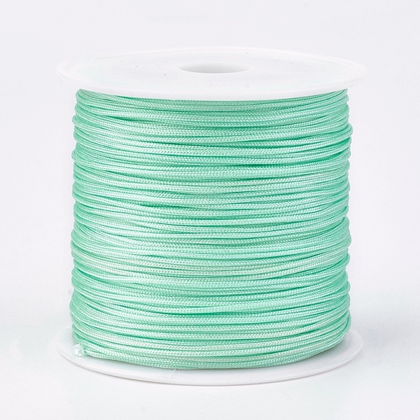 

PandaHall Nylon Thread, Nylon Jewelry Cord for Custom Woven Jewelry Making, Aquamarine, 0.8mm, about 49.21 yards(45m)/roll Nylon Green