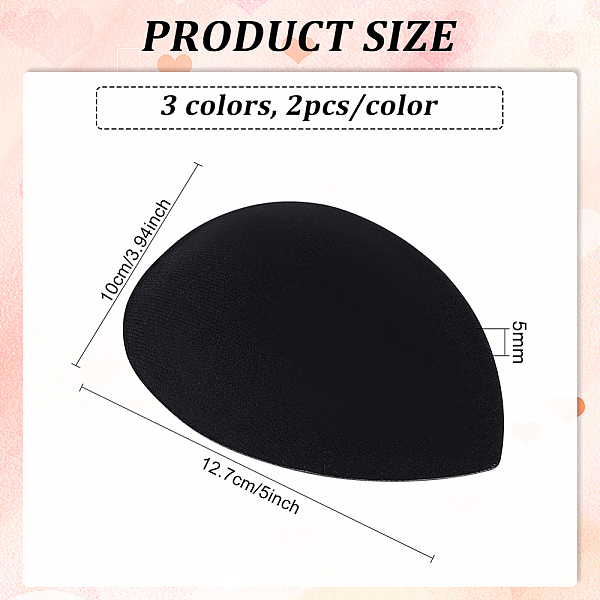 6Pcs 3 Colors EVA Cloth Teardrop Fascinator Hat Base For Millinery