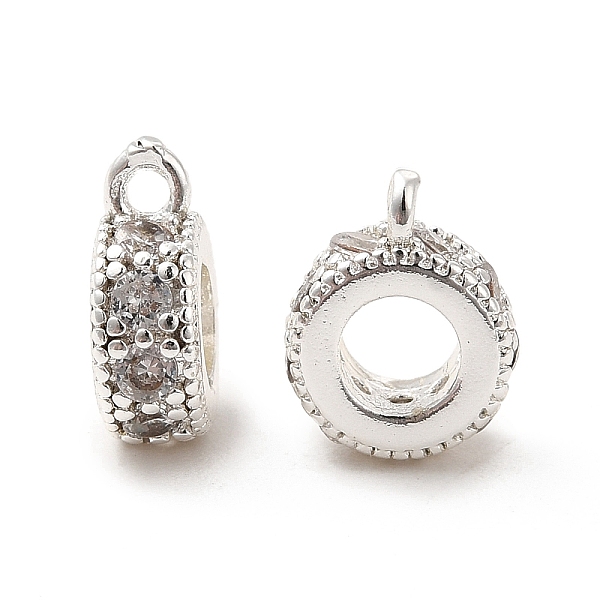 

PandaHall Rack Plating Brass Micro Pave Cubic Zirconia Tube Bails, Loop Bails, Cadmium Free & Lead Free, Silver, 9.5x7.5x3.5mm, Hole: 1.2mm...