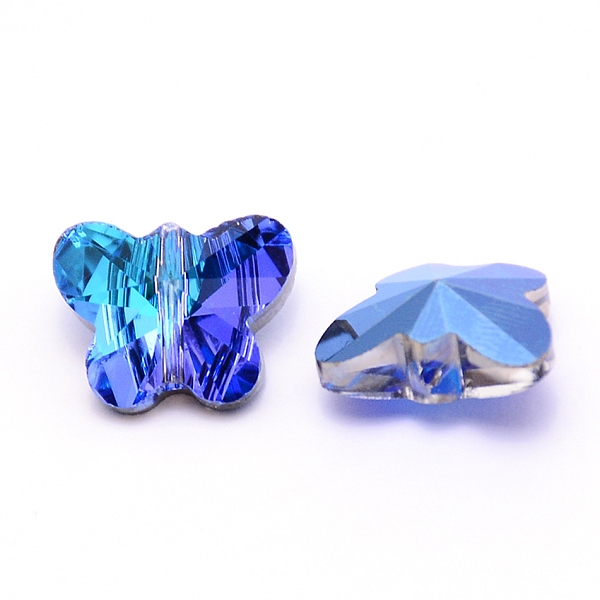 

PandaHall Glass Butterfly Beads, DIY Pendant Jewelry Accessories, Faceted, Sapphire, 12x15x7.5mm, Hole: 1.2mm Glass Butterfly Blue