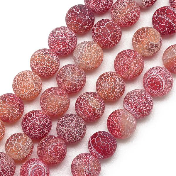 

PandaHall Natural Weathered Agate Bead Strands, Frosted, Dyed, Round, Indian Red, 7.5~8mm, Hole: 1.2~1.4mm, about 49pcs/strand, 15.5 inch...