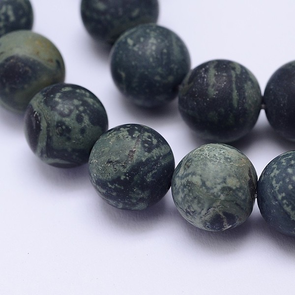 

PandaHall Natural Kambaba Jasper Beads Strands, Frosted, Round, 8mm, Hole: 1mm, about 48pcs/strand, 15.5 inch Kambaba Jasper Round