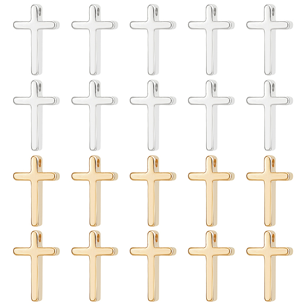 

PandaHall BENECREAT 40Pcs 2 Colors Brass Charms, Long-Lasting Plated, Cross Charm, Mixed Color, 13x8x3mm, Hole: 1.5mm, 20pcs/color Brass...