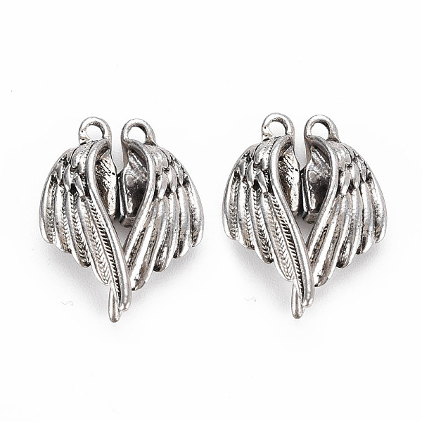 

PandaHall Alloy Magnetic Clasps with Loops, Rack Plating, Cadmium Free & Nickel Free & Lead Free, Wing, Antique Silver, 26x19x6.5mm, Hole...