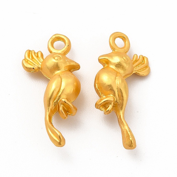 

PandaHall Rack Plating Alloy Pendants, Birds Charm, Matte Gold Color, 20.5x10x6mm, Hole: 1.6mm Alloy Bird