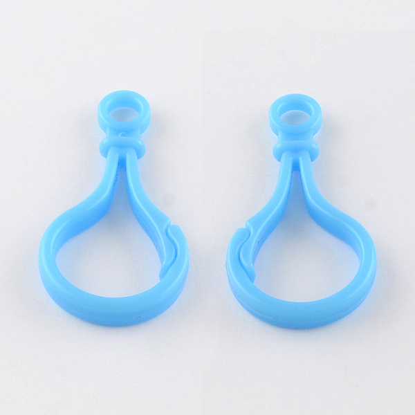 Opaque Solid Color Bulb Shaped Plastic Push Gate Snap Keychain Clasp Findings
