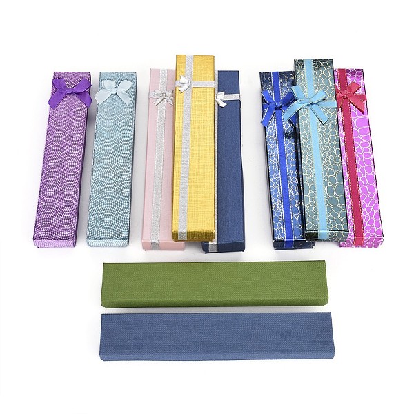 

PandaHall Cardboard Jewelry Boxes, Rectangle, Mixed Color, 21~21.7x4~4.2x2.1~2.5cm Paper Rectangle Multicolor
