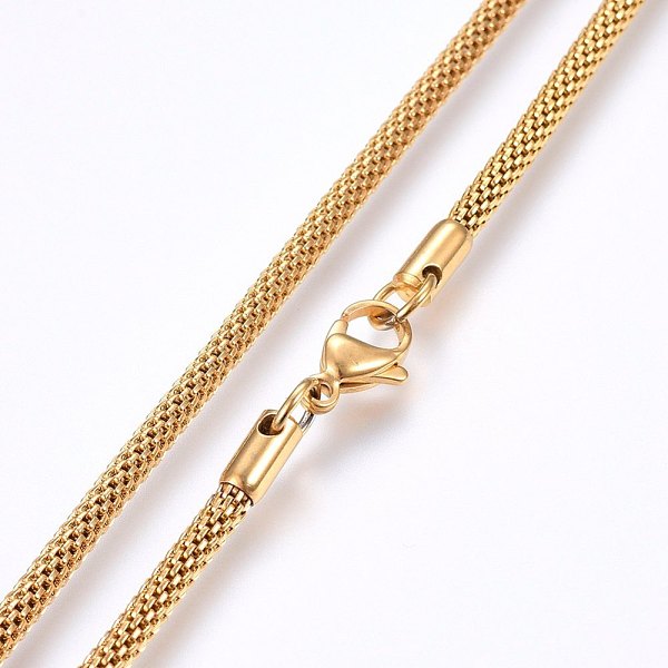 304 Stainless Steel Mesh Chain Necklaces