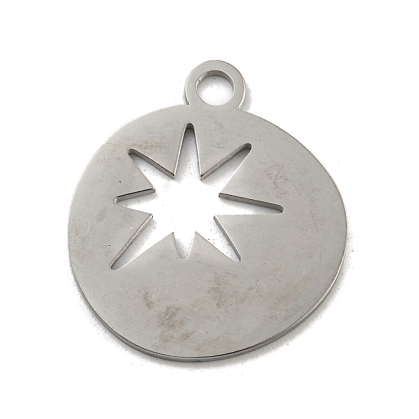 

PandaHall 304 Stainless Steel Pendants, Laser Cut, Stainless Steel Color, Flat Round Charm, Star, 25x22x1mm, Hole: 3mm 304 Stainless Steel...