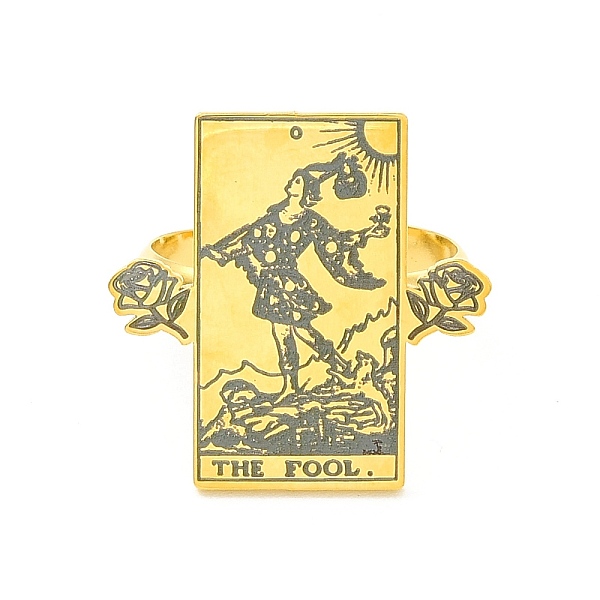

PandaHall 304 Stainless Steel Finger Rings, Laser Cut Tarot Theme Adjustable Ring for Women Men, The Fool 0, 3mm, Inner Diameter: US Size 6...