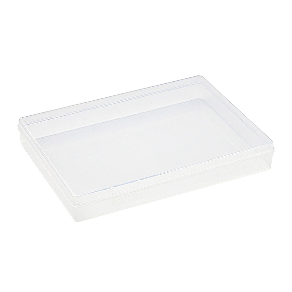 PandaHall Transparent Plastic Bead Containers, with Hinged Lids, for Beads and More, Rectangle, Clear, 22.2x16x3.2cm Plastic Rectangle Clear