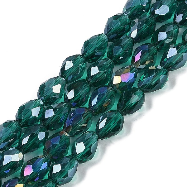 Transparentes perles de verre de galvanoplastie brins